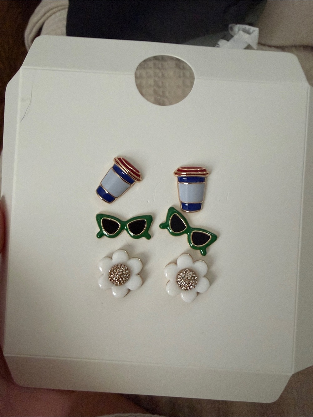 Coffee and Sunglasses Earring Set - Picture 2 of 3